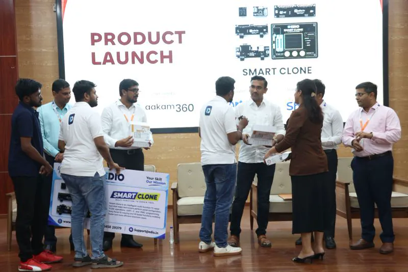SmartClone being launched on stage at Aakam360 Startup Connect